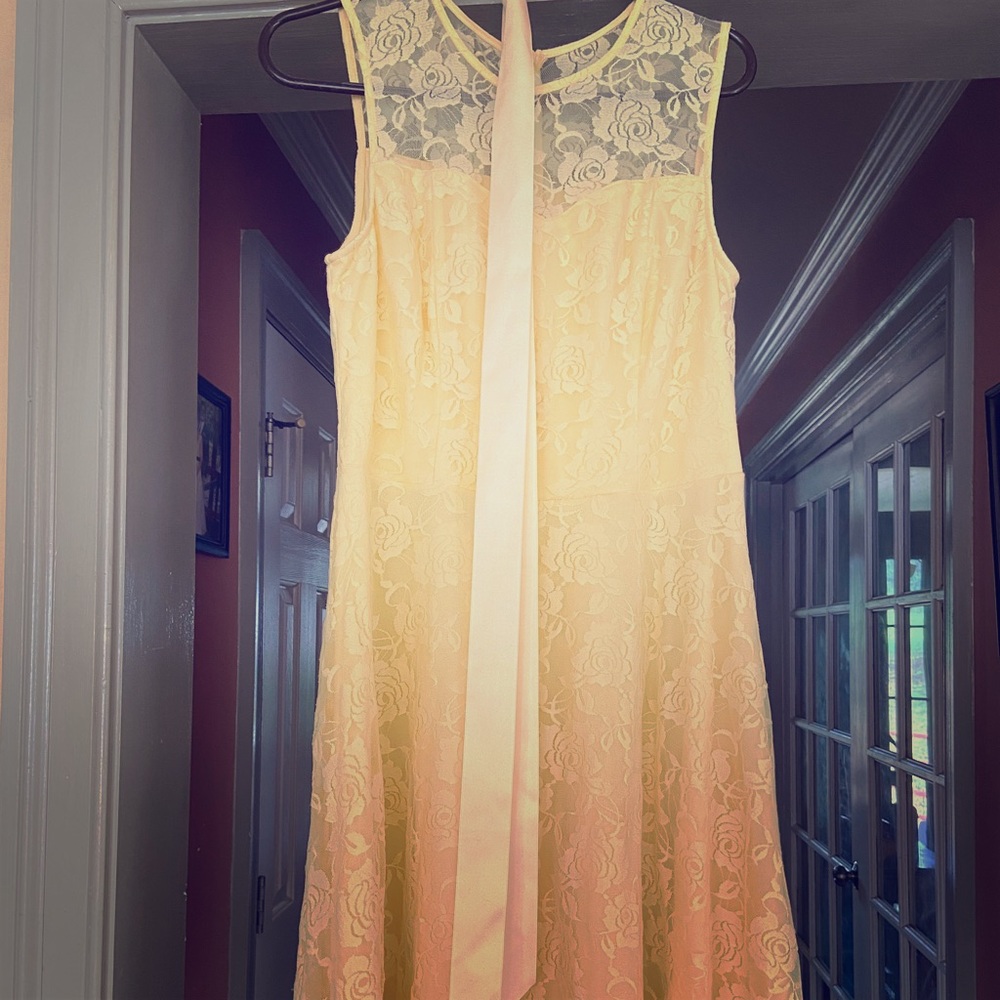 Yellow Flower Lace Dress (price negotiable)